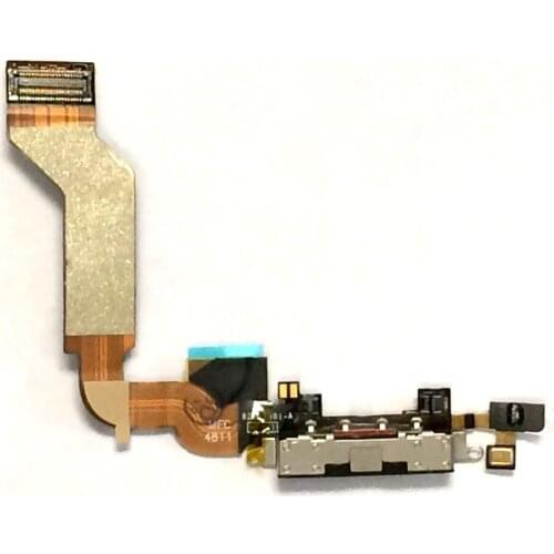 For Apple iPhone 4S 4GS White/Black Color Charge Charging Port Dock Connector Flex Cable