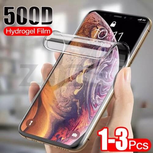 3pcs Hydrogel Film For iPhone iPhone 7 8 Plus 6 6s SE 2 Screen Protector For iPhone X XR XS Max 11 Pro Max Soft Film No Glass