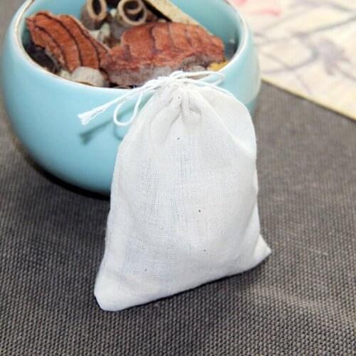 1000pcs Pure Cotton Yarn Bag 80 X 100mm Tea Filter Bags Drawstring Strainer Repeated Use Cotton No Bleach new
