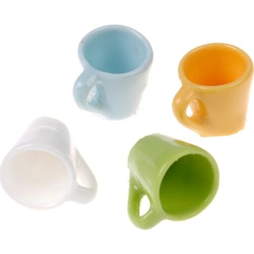 4Pc/Set 1:12 Dollhouse Miniature Accessories Mini Resin Mug Model Simulation