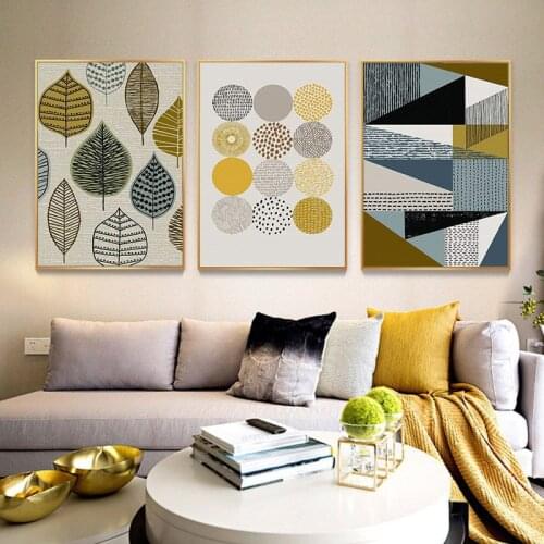 Minimalist wall art painting, abstract canvas sheets with prints, decorative image for living room, Nordic style, home decor