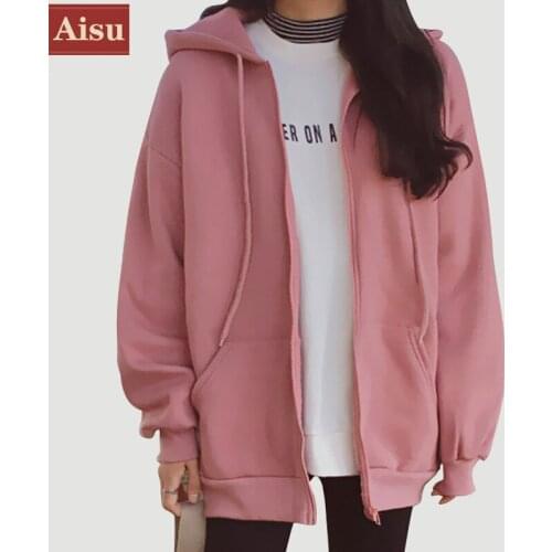 Fashion Women Autumn cotton Hoodie Coats Zipper Jacket Casual Clothing Tops Female Coat womens Outerwear Pockets Sudadera Mujer