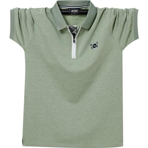 Plus Size 5XL 6XL Mens Regular-fit Cotton Polo Shirt 2021 Summer New Mens Business Casual Half Zipper Breathable Polo Shirt