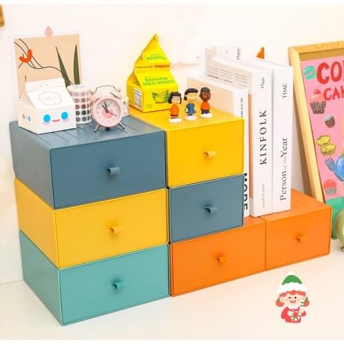 Desktop storage box Multifunctional cosmetic storage Drawer Organizer Office Student Desk Sundries Container Home Organization