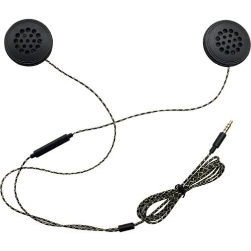 3.5mm Wired Earphone Motorbike Intercom Earphone Headphones Music Headset Hands-free with HD Microphone for Motorcycle Rider