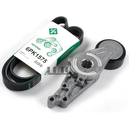 Gates INA V-Ribbed Serpentine Drive Fan Belt Tensioner Set For Audi A4 Quattro Cabriolet B7 A6 C6 1.8T 2.0T