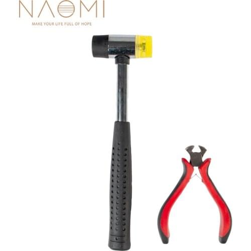NAOMI Guitar String Cutter + Double Face Soft Tap Rubber Hammer Muscial Instrument Tool New