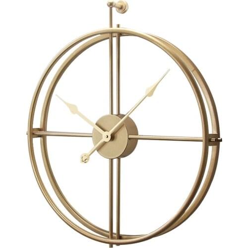 Nordic Luxury Wall Clock Gold European Style Silent Bedroom Digital Wall Clock Art Metal Montre Murale Home Decorations OO50WC