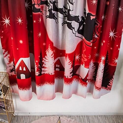 One Piece Elk Group Christmas Series Shading Print Curtain Tapestry Christmas Home Decoration Home Textile