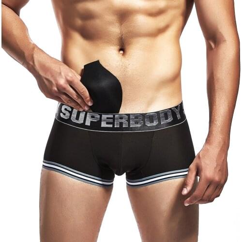 Sexy Mens Underwear Boxer Men Boxers U convex Penis Pad Breathable Underpants Mens Boxers Shorts New Arrival