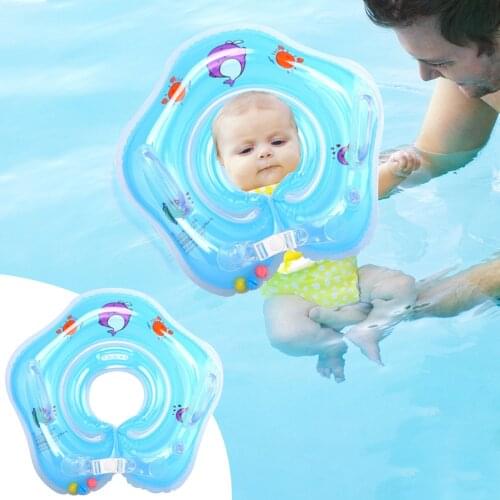 Neck Float For Baby Swimming Accessories Ring Tube Safety Infant Float Circle For Bathing Inflatable Flamingo Inflatable Water