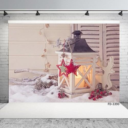 Snowy Christmas Lantern Vinyl Cloth Photography Backgrounds Portrait Photographic Backdrops Photo Studio Photobooth Camera Photo