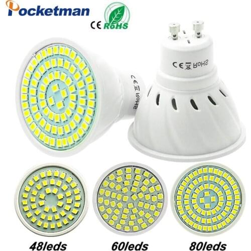 Led Spotlight GU10 MR16 E27 Lamp Led Bulb Light 220V 230 240v Bombillas Lampada SMD 2835 48 60 80LEDs Indoor lighting Spot Light