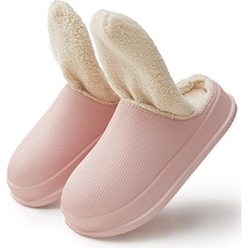 New Waterproof Home Slippers Winter Warm Home Women Indoor Cotton Non-Slips Ladies Soft Slippers Memory Foam Couples Shoes hy783