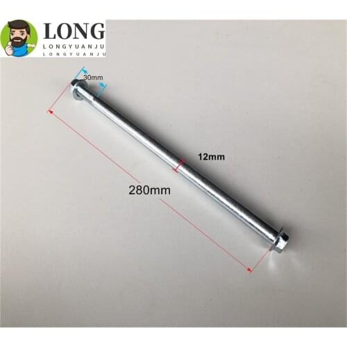 Universal 12mm Motorcycle rear axle spacer flat fork shaft nut bolt thread Shaft Dirt-Bike Moped Scooter par M12x280mm