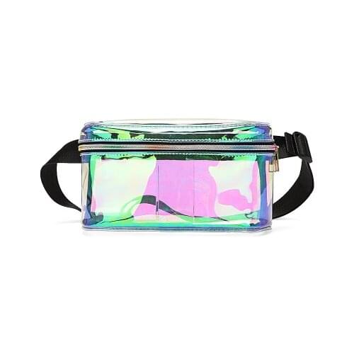 Women Harajuku style laser transparent waist bag crossbody magic color chest bag waterproof beach bag multifunctional ladies bag