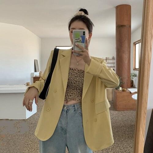 Spring Autumn Double Breasted Long Blazers For Women Elegant Ladies Office Thin Blazers And Jackets Female Casual Coat Outwear