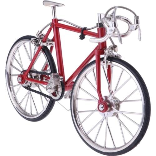 1:10 Scale Alloy Racing Bicycle Dollhouse Miniatures DIY Model Furniture Garden Decoration Accessories Red