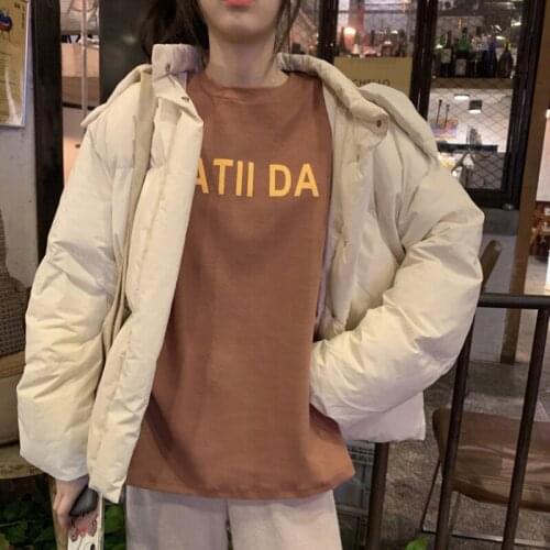 2021 Casual Loose Fashion Letter T-shirt With Super College Style Street Hot Selling Female Short-sleeved Student Shirt T-shirt