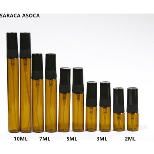 3ml Transparent White Black Sprayer Glass Refillable Bottles 100pcs/lot Spray Clear Perfume Bottles Wholesale
