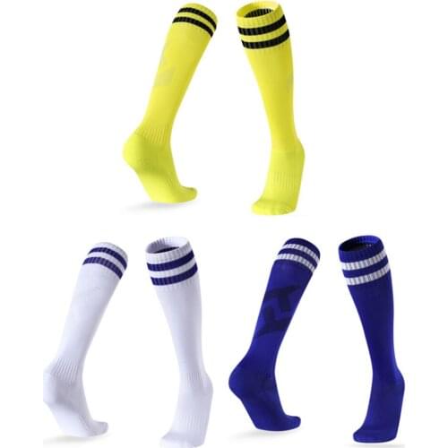 3 Pairs Pack Boys Girls Unisex-Adult Knee High Sport Soccer Socks With Anti Slip Grips