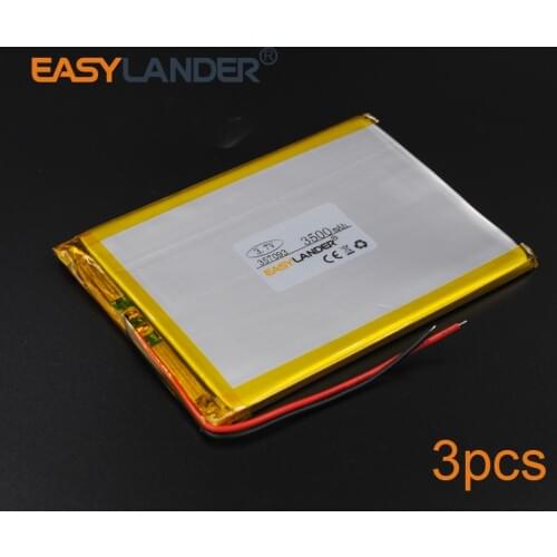 3pcs/Lot 3.7V 3500mAh Lipo Polymer Li-ion Rechargeable Battery For Tablet pc portable DVD PAD Consumer electronics Device 357093
