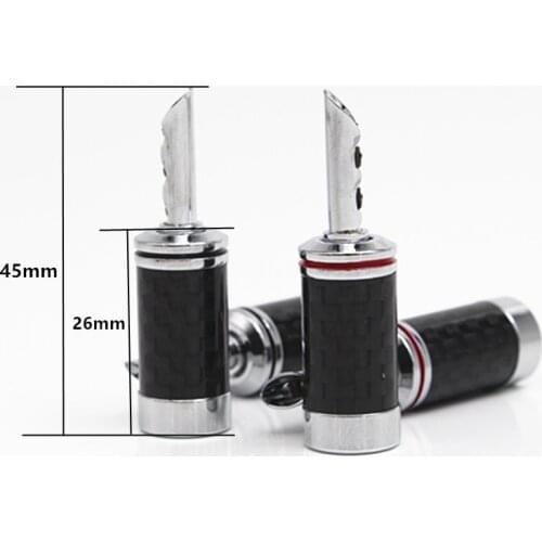 4pcs Rhodium plated banana BFA banana High Quality Carbon fiber Rhodium plated speaker cable plug 4pieces