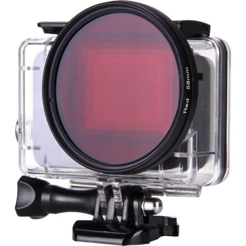 58mm UV CPL FLD Red Yellow Purple Orange Color Filter +Lens Cap+ Adapter Ring for gopro Hero 5 6 Waterproof Housing Case Filter