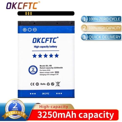 3250mAh Phone Battery Replacement Mobile Phone Battery BL-5B BL5B BL 5B Batteries for Nokia 5300 5320 N80 N83 6120C 7360 3220
