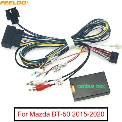 FEELDO Car 16pin Android Wiring Harness With Canbus Box For Mazda BT-50 Aftermarket Stereo Installation Wire Adapter