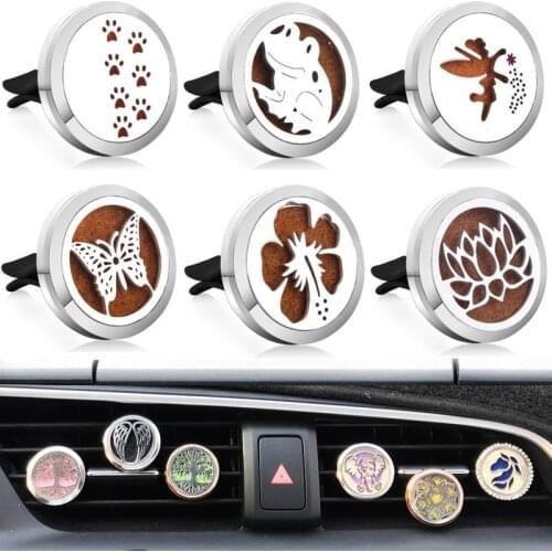 Butterfly Flower Fairy Perfume Diffuser car Clip Locket Stainless Steel Vent Freshener Essential Oil Diffuser Car Accessories
