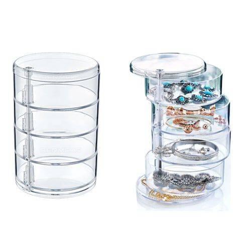 Bermeks Beehome Cylinder Makeup Organizeri Ring Earrings Necklace Bracelet TokaTakı Box