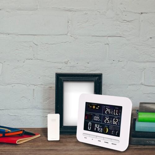 Wireless Barometer Weather Station Thermo-Hygrometer Rain Glass Humidometer Temperature Gauge Clock Indoor Oudoor
