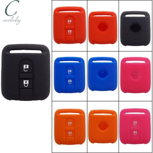 Cocolockey 2 Button silicone car key cover case fob for Nissan Micra Navara Note X-Trail Qashqai big head No Logo