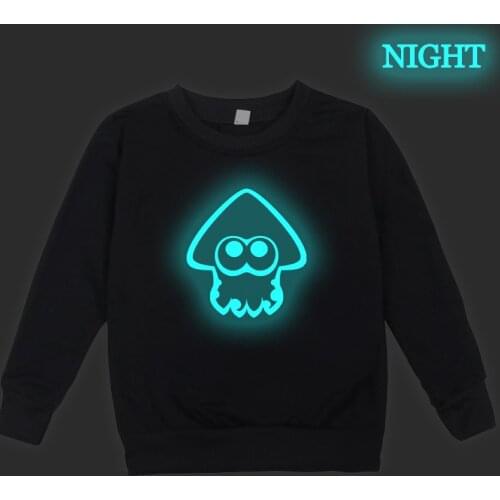 Luminous Kids Splatoon Sweatshirts Printed Child Long Sleeve Hoodie Toddler Cotton Sportswear Teens Boys Girls Tops Pullover