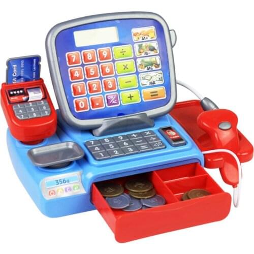 Kids Shopping Simulation Cash Register With Scanner Weighing Scale Pretend Play Toy Electronic Furniture Checkout Kids Toy #40