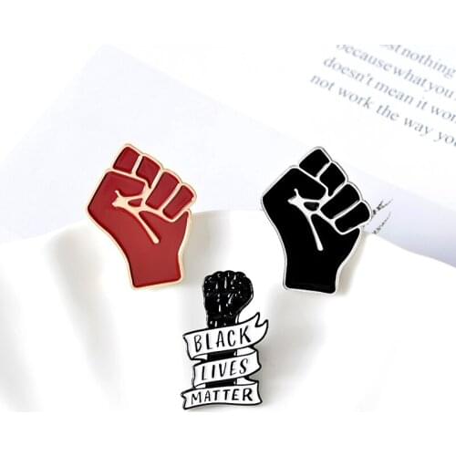 Black Lives Matter Enamel Lapel Pins Anti-racism Fist Brooches Badges Fashion Pins Gifts for Friends jewelry Pins Wholesale