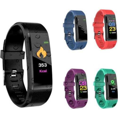 Fitness Band 115Plus Health Bracelet Heart Rate Blood Pressure Smart Band Fitness Tracker Smartband Wristband for Men Women Kids