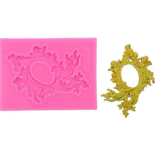 Gadgets Fondant Molds Floral FrameSilicone Rubber Flexible Food Safe Mold - resin, clay, fondant, cake decor, candy Baking Mold