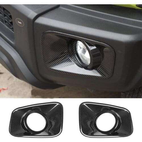 Carbon Fiber ABS Front Fog Light Lamp Cover Trim Kit ForSuzuk Jimny 2019 2020