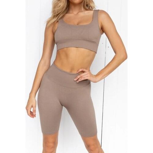 Seamless Yoga Set Workout Clothes Fitness Sportswear Gym Set 2 Piece Sport Set Women Sports Bras Yoga Shorts Women Gym Clothing