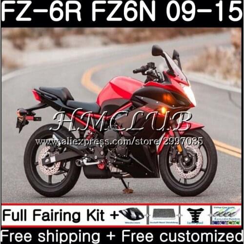 Body For YAMAHA Red black FZ6N FZ-6R 2009 2010 2011 2012 2013 2014 2015 22HC.1 FZ 6R FZ6 R FZ6R 09 10 11 12 13 14 15 Fairing