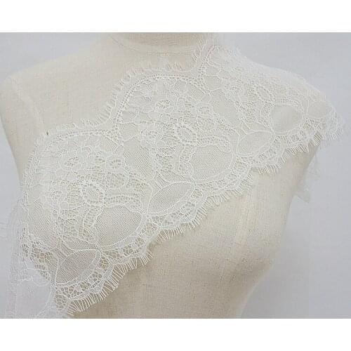Eyelash LACE 3meters/lot 15cm Width LACE White Fashion High Quality Handmade DIY Trimming,chantilly lace fabric X112