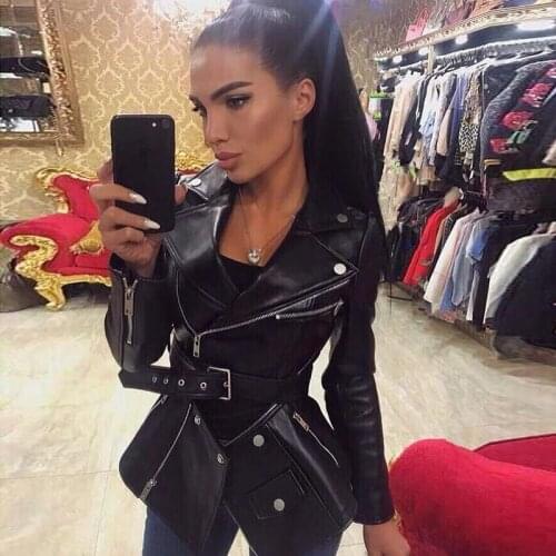 TOP QUALITY 2020 Stylish Jacket for Women Ladies Synthetic Leather Zippers Removable Synthetic Leather Jacket Coat