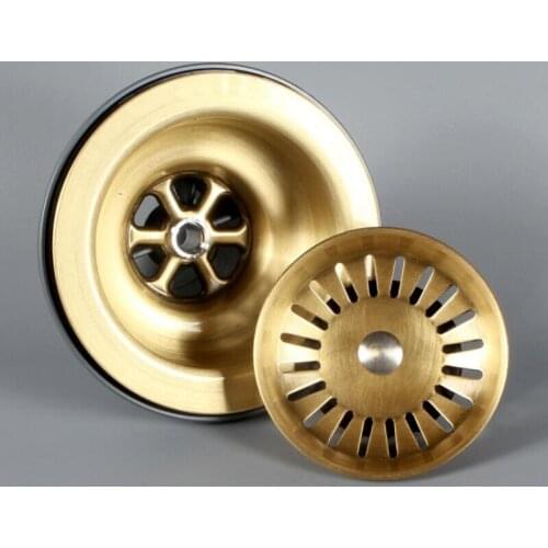 Bronze Brass 3.5" Kitchen Sink Drain Strainer sink with Removable Sink Strainer Basket and Seal Lid
