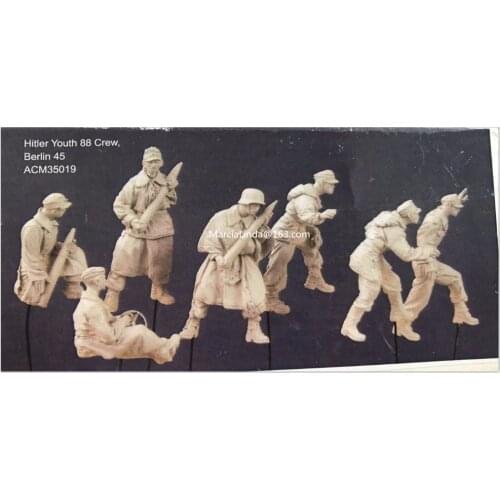 1/35 Scale German 88mm Rocket Artillery 7 People Miniatures WWII Resin Model Kit Figure Free Shipping