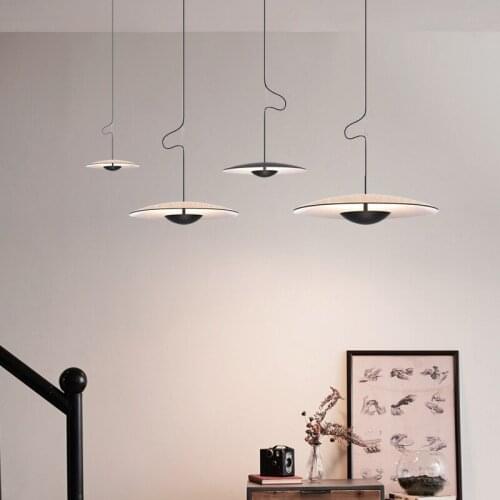 New Nordic Fishing UFO Chandelier Modern Simple Light Luxury Dining Room Living Room Designer Art Hat Single Chandelier