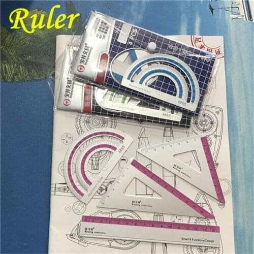 New 4pcs/set UV Aluminum Alloy Ruler Drawing Measurement Geometry Triangle Ruler Straightedge Protractor A Variety Of Rulers