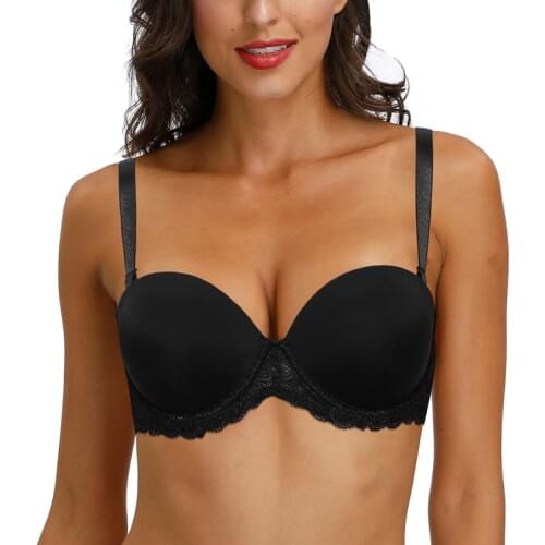 New YANDW Unlined Bra Thin Cup Women Sexy Bras Halter Strapless Lace Bralette Minimizer 32 34 36 38 40 42 44 46 B C DD DDD E F G