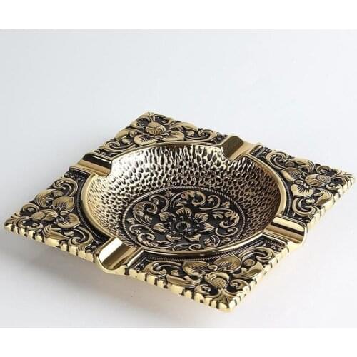 Chinese Style Retro Cool Ashtray Office Desk Home Living Room Square Ashtray Gifts for Boyfriend Smoking Accessories for Weed